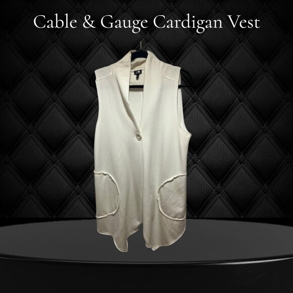 Cable & Gauge Cardigan Vest - Picture 1 of 2